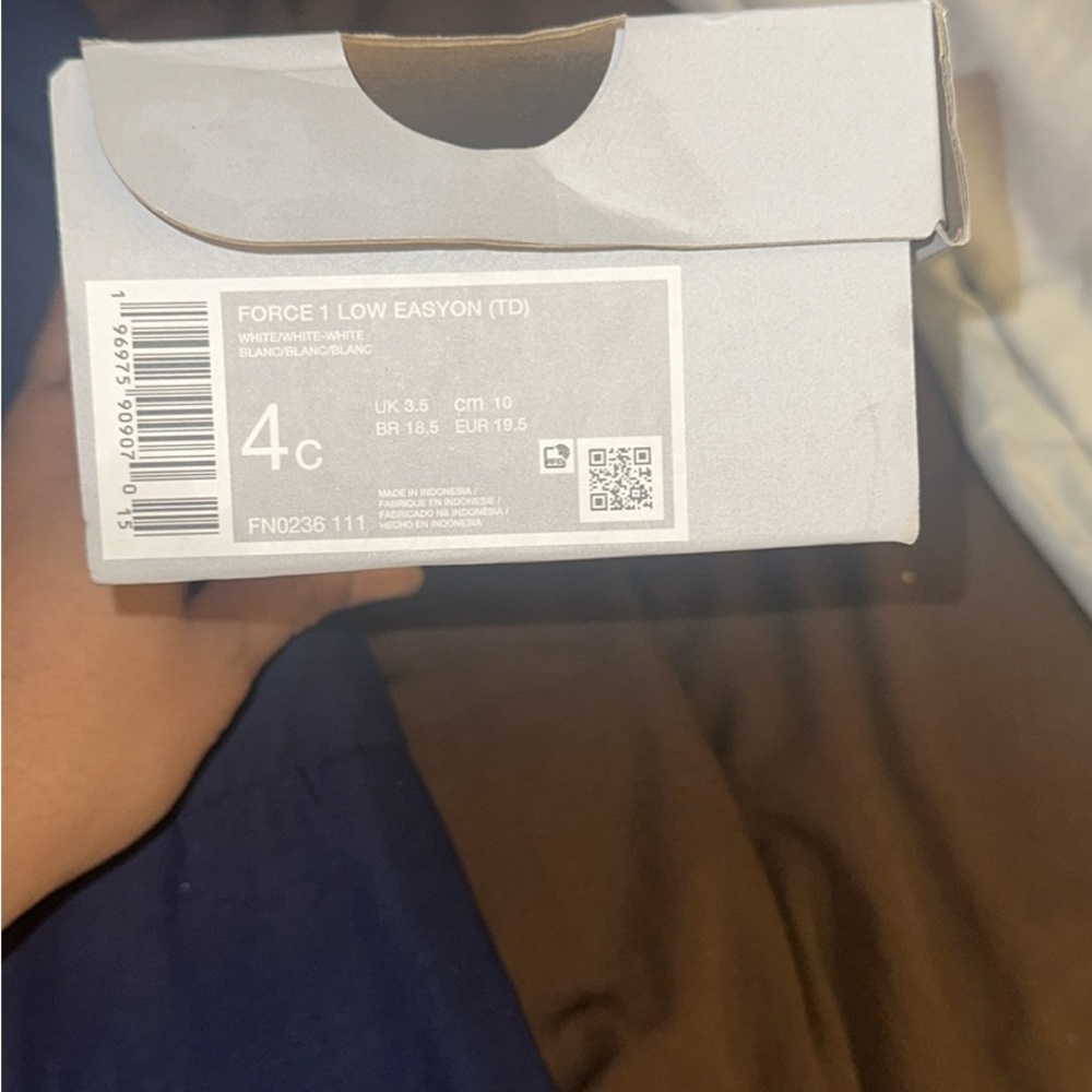 Nike Force 1 Low EasyOn Toddler Shoes - White